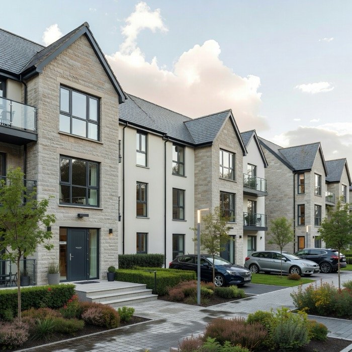 Electrical systems installed for a residential apartment block